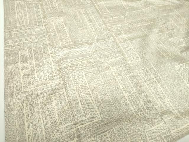 平和屋着物○本場大島紬 白大島 9マルキ 幾何学文様 正絹 逸品 未