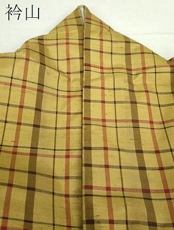 平和屋着物●上質な紬　格子　正絹　逸品　DABA1051ps