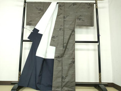 平和屋着物●本場大島紬 9マルキ 枝花文 正絹 逸品 DABA1057ps