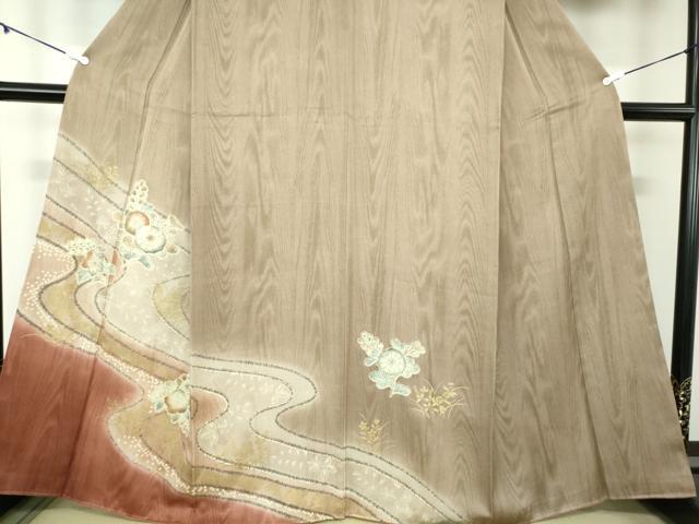 平和屋着物●訪問着 辻が花 木目文 暈し染め 金彩 正絹 逸品 DABA1058ps