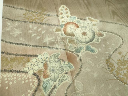 平和屋着物●訪問着 辻が花 木目文 暈し染め 金彩 正絹 逸品 DABA1058ps