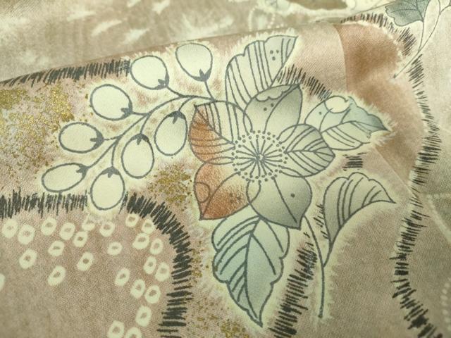 平和屋着物●訪問着 辻が花 木目文 暈し染め 金彩 正絹 逸品 DABA1058ps
