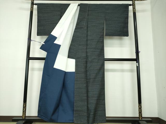 平和屋着物●本場縞大島紬 霞文 堀之内織物謹製 証紙付き 正絹 逸品 DABA1062ps