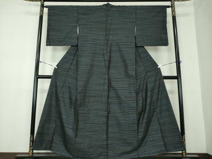 平和屋着物●本場縞大島紬 霞文 堀之内織物謹製 証紙付き 正絹 逸品 DABA1062ps