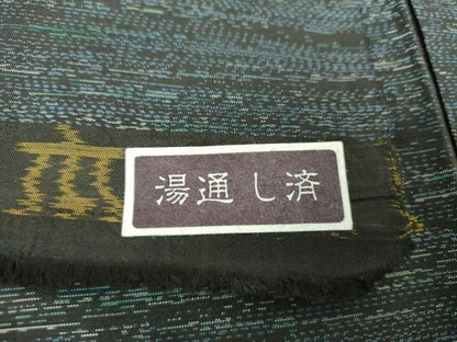 平和屋着物●本場縞大島紬 霞文 堀之内織物謹製 証紙付き 正絹 逸品 DABA1062ps