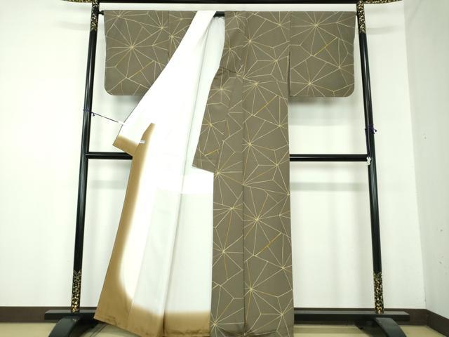 平和屋着物●上質な小紋 ろうけつ染め 麻の葉文様 正絹 逸品 未使用 DABA1063ps