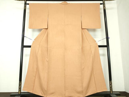 平和屋着物●上質な色無地 時季の彩 深支子色 証紙付き 正絹 逸品 DABA1068ps