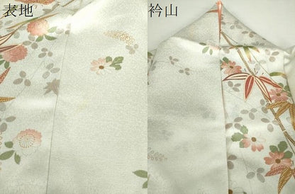 平和屋着物●上質な小紋 舞桜 笹竹文 金彩 正絹 逸品 DABA1073ps
