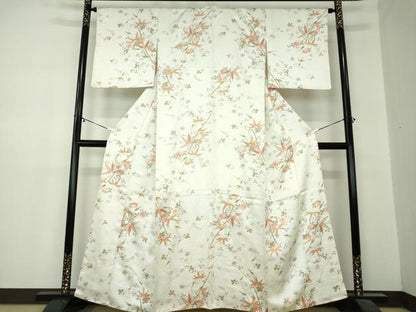 平和屋着物●上質な小紋 舞桜 笹竹文 金彩 正絹 逸品 DABA1073ps