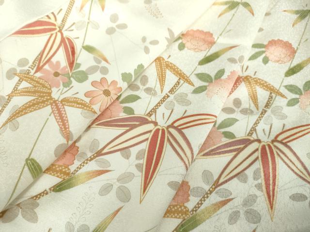平和屋着物●上質な小紋 舞桜 笹竹文 金彩 正絹 逸品 DABA1073ps