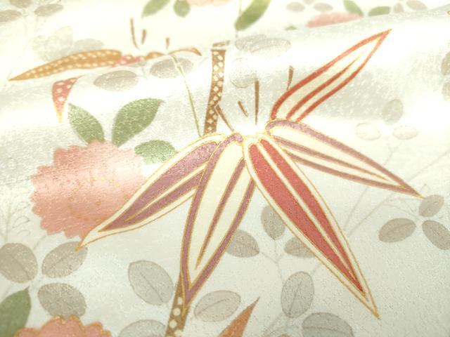 平和屋着物●上質な小紋 舞桜 笹竹文 金彩 正絹 逸品 DABA1073ps
