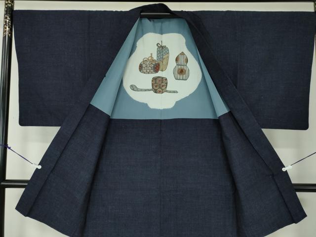 平和屋着物○男性 髭紬 濃紺色 正絹 逸品 CAAU9974vfの通販 by 平和屋