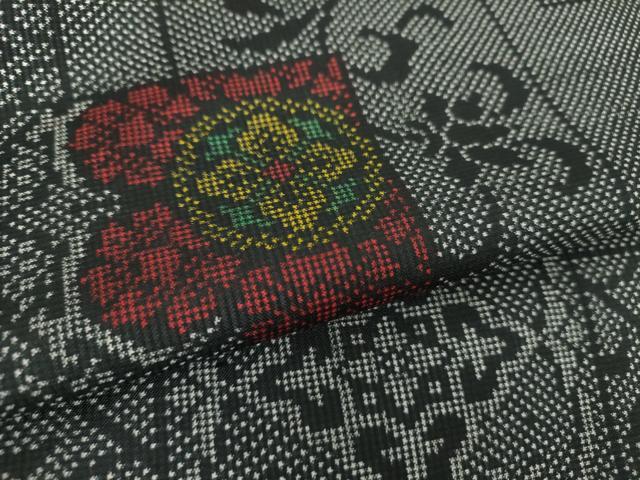 平和屋着物●本場大島紬　7マルキ　色紙重ね花文　正絹　逸品　DABA1098ps