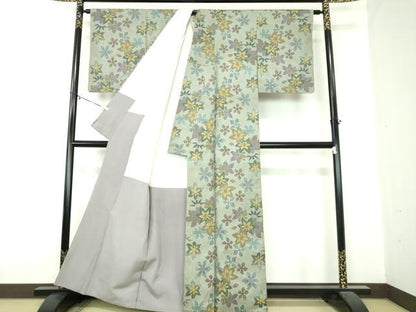 平和屋着物●本場大島紬　7マルキ　総絣　葉尽くし　正絹　逸品　DABA1104ps