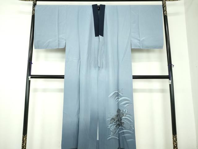 平和屋着物●男性 長襦袢 袷 手描き 龍虎 金彩 正絹 逸品 DABA1105ps