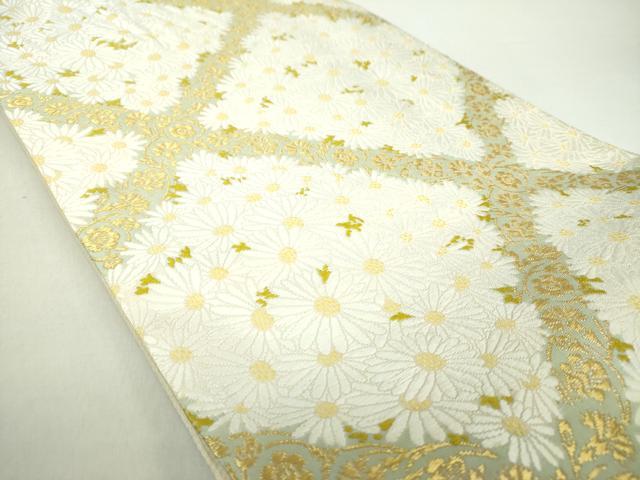 平和屋着物●極上 山口美術織物 皇室 伊勢神宮御用 西陣織 六通柄袋帯 唐織 格天木春菊文 金糸 証紙・共箱付き 正絹 逸品 DABA1115ps 平和屋着物○極上 山口美術織物 皇室 伊勢神宮御用 西陣織 六通柄袋帯