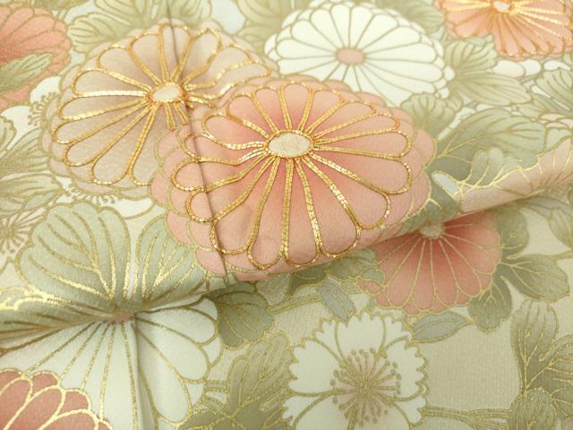 平和屋着物○訪問着 駒刺繍 吉祥花文 暈し染め 金彩 正絹