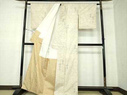 平和屋着物●上質な紬　草花文　正絹　逸品　DABA1127ps