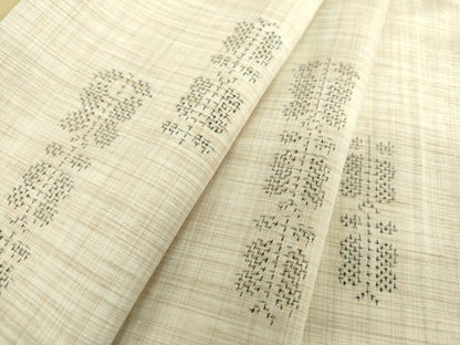 平和屋着物●上質な紬　草花文　正絹　逸品　DABA1127ps