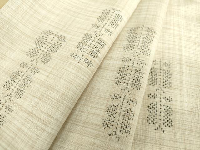 平和屋着物●上質な紬　草花文　正絹　逸品　DABA1127ps