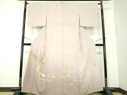 平和屋着物●人間国宝 福田喜三郎 中国三大刺繍 相良刺繍 色留訪問着 駒刺繍 宝尽くし 花熨斗文 暈し染め 金彩 正絹 逸品 DABA1132ps