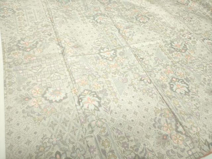 平和屋着物●上質な紬　更紗花文　正絹　逸品　DABA1135ps