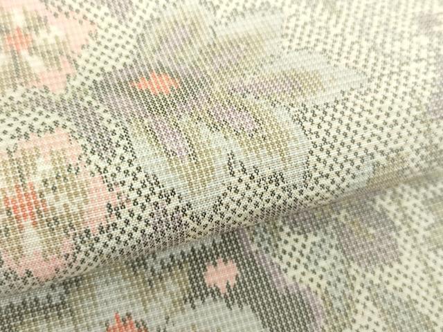 平和屋着物●上質な紬　更紗花文　正絹　逸品　DABA1135ps