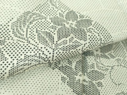 平和屋着物●訪問着 お召地 草花文 金彩 正絹 逸品 DABA1137ps