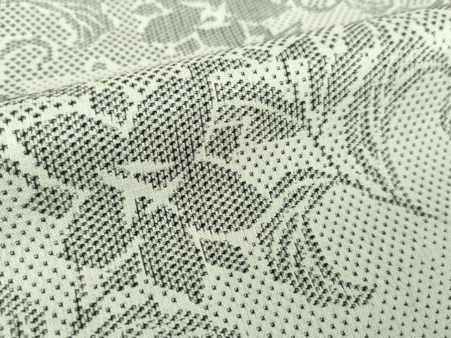 平和屋着物○訪問着 お召地 草花文 金彩 正絹 逸品 DABA1137ps