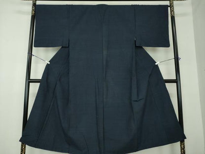 平和屋着物●男性　紬　アンサンブル　80亀甲　総詰め　正絹　逸品　DABA1163ps