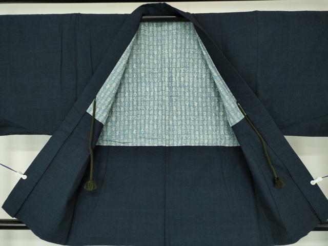 平和屋着物●男性　紬　アンサンブル　80亀甲　総詰め　正絹　逸品　DABA1163ps