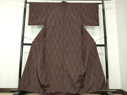 平和屋着物●上質な紬　矢羽文　正絹　逸品　DABA1180ps