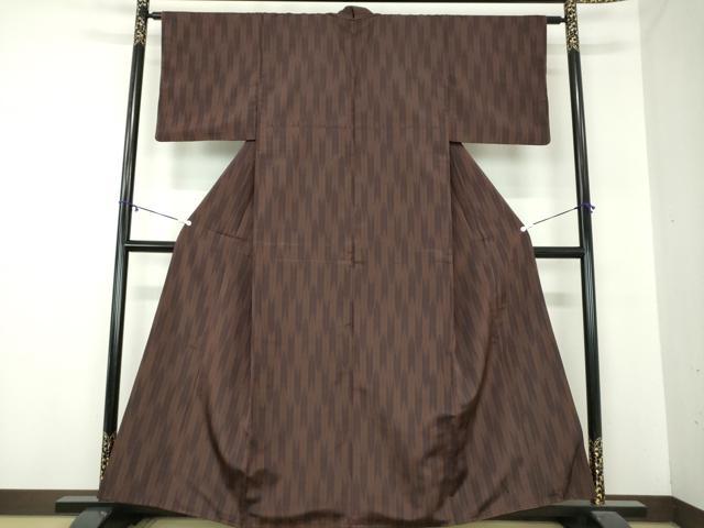 平和屋着物●上質な紬　矢羽文　正絹　逸品　DABA1180ps