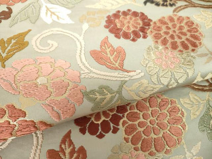 平和屋着物●六通柄袋帯　唐織　花唐草文　金糸　正絹　逸品　DABA1196ps