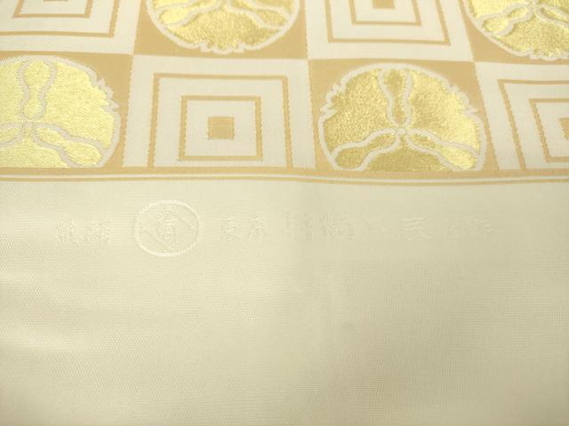 平和屋着物●井筒工芸謹製　全通柄袋帯　市松花文　金糸　正絹　逸品　DABA1201ps