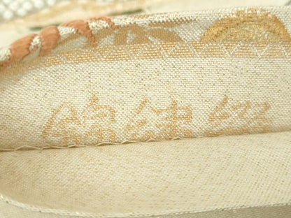 平和屋着物●六通柄袋帯　唐織　錦繍綴　御所松鶴文　金糸　正絹　逸品　DABA1226ps