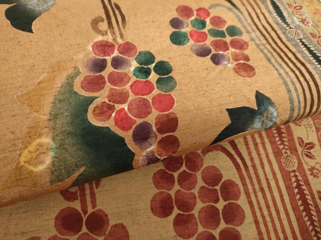 平和屋着物○名匠たかし 全通柄京袋帯 紬地 型染 絞り