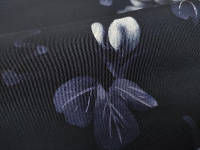 平和屋着物○塩瀬 九寸名古屋帯 手描き 草花文 金彩 正絹 逸品 DABA1252ps