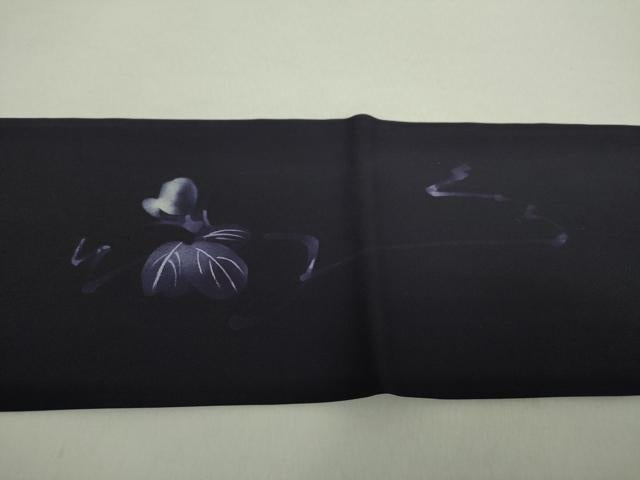 平和屋着物●塩瀬　九寸名古屋帯　手描き　草花文　金彩　正絹　逸品　DABA1252ps 平和屋着物○塩瀬 九寸名古屋帯 手描き 草花文 金彩 正絹 逸品 DABA1252ps