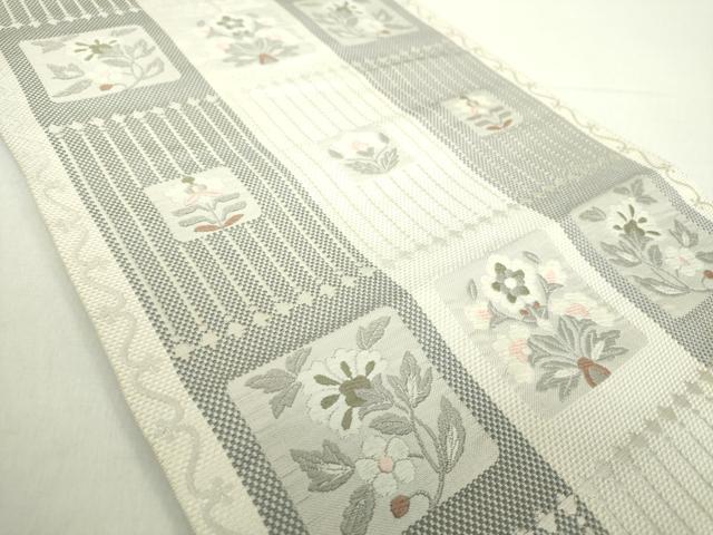 平和屋着物●本場筑前博多織　つけ帯　更紗花文　正絹　逸品　DABA1254ps 平和屋着物○本場筑前博多織 つけ帯 更紗花文 正絹 逸品 DABA1254ps