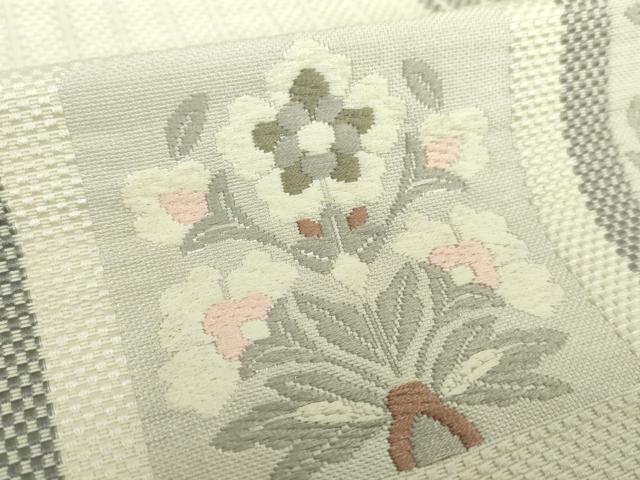 平和屋着物○本場筑前博多織 つけ帯 更紗花文 正絹 逸品 DABA1254ps