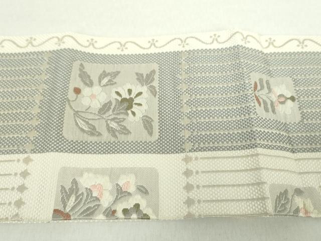 平和屋着物●本場筑前博多織　つけ帯　更紗花文　正絹　逸品　DABA1254ps 平和屋着物○本場筑前博多織 つけ帯 更紗花文 正絹 逸品 DABA1254ps