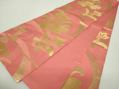 平和屋着物●西陣 川島織物 六通柄 本袋帯 更紗花文 金糸 正絹 逸品 DABA1277ps