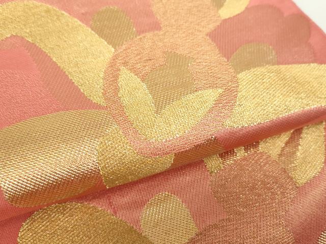 平和屋着物○西陣 川島織物 六通柄 本袋帯 更紗花文 金糸