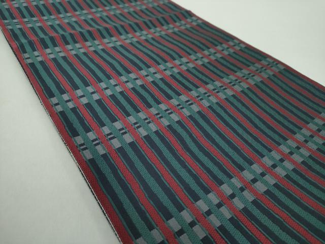 平和屋着物●両面　全通柄袋帯　唐織　格子間道　正絹　逸品　未使用　DABA1317ps 平和屋着物○両面 全通柄袋帯 唐織 格子間道 正絹 逸品 未
