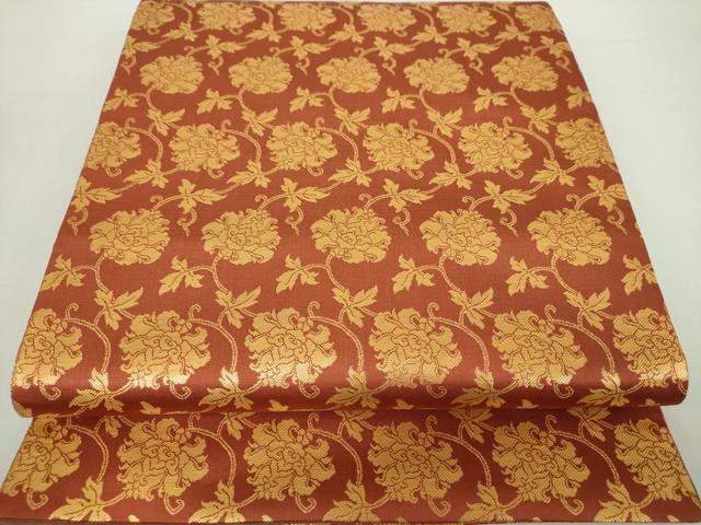 平和屋着物●全通柄袋帯　牡丹唐草　金糸　正絹　逸品　未使用　DABA1318ps 平和屋着物○全通柄袋帯 牡丹唐草 金糸 正絹 逸品 未使用 DABA1318ps