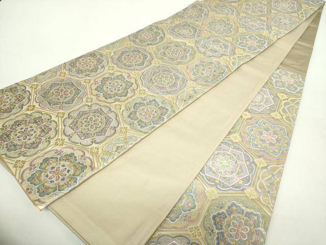 平和屋着物○六通柄袋帯 唐織 亀甲正倉院花文 金糸