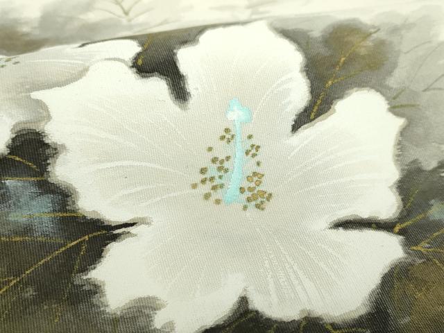 平和屋着物●爪掻き本綴れ　八寸名古屋帯　作家物　手描き　草花文　金彩　正絹　逸品　DABA1350ps 平和屋着物○爪掻き本綴れ 八寸名古屋帯 作家物 手描き 草花