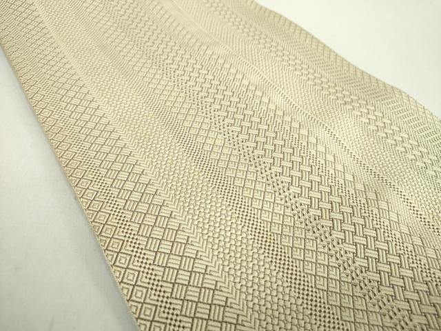 平和屋着物●本場筑前博多織　草木染　手織工房　染匠：小森久　ジャバラ紋　八寸名古屋帯　間道　正絹　逸品　DABA1364ps