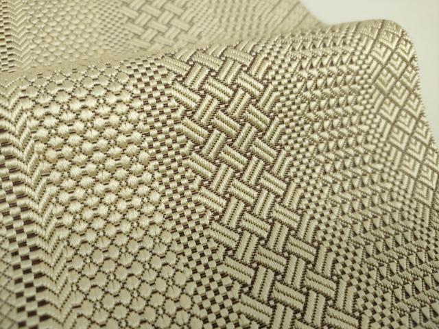 小森草木染工房 定番 ジャバラ紋 サンドベージュ 正絹 八寸名古屋帯 訳あり価格 小森草木染工房 定番 ジャバラ紋 サンドベージュ 正絹 八寸名古屋帯 訳